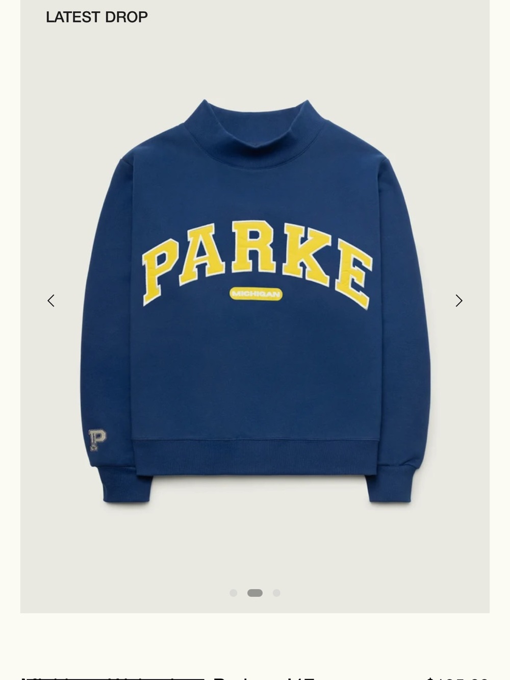 Michigan Wolverines Parke x ’47 Women's Varsity Mockneck